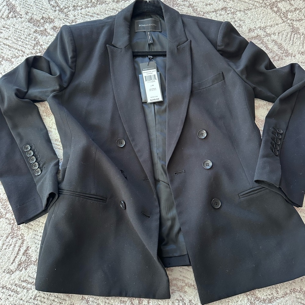 BCBGMAXAZRIA “Clifford” Black Double Breasted Blazer NWT Size M